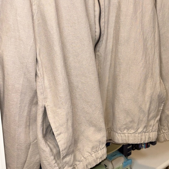 Cotton-Linen Bomber Jacket Saks Fifth Avenue Size L - Picture 4 of 7